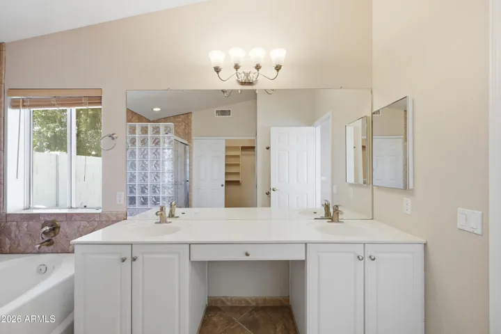 Large double vanity.