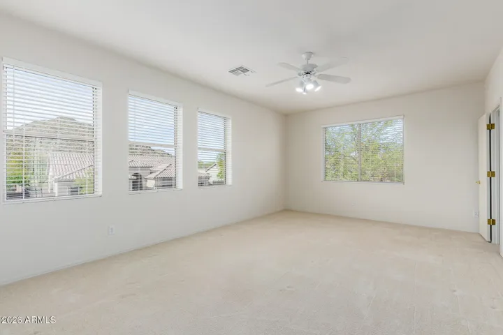 Second upstairs bedroom. Has walk-in closet and access to dual-entry bathroom.