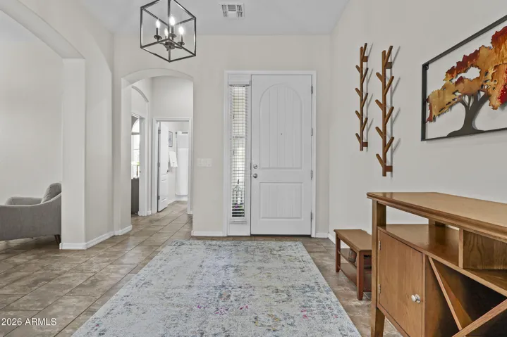 Clean entry with updated lighting