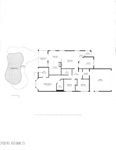 Floor plan - Rotate to place pool at the top for a correct N-S orientation.