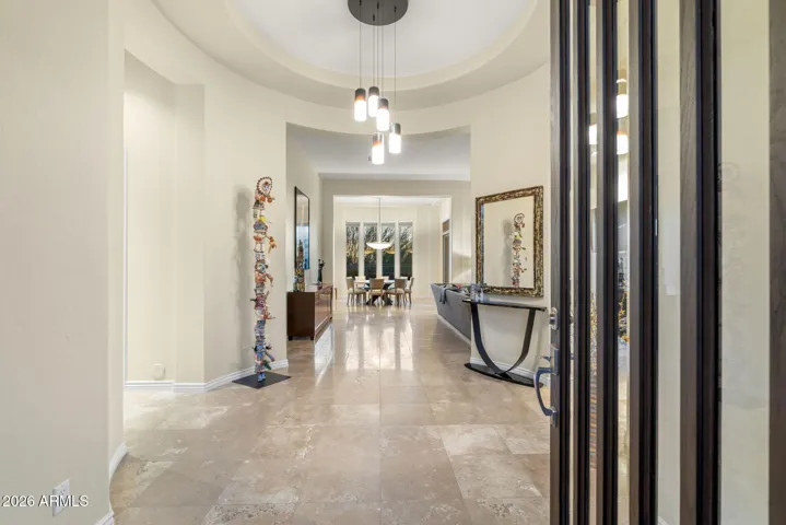 Stone floors throughout the main living areas.
