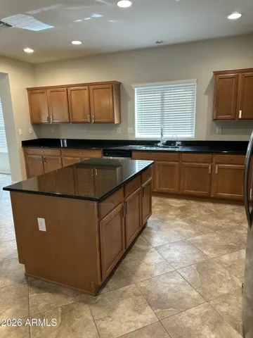 Kitchen with island and lots of storage