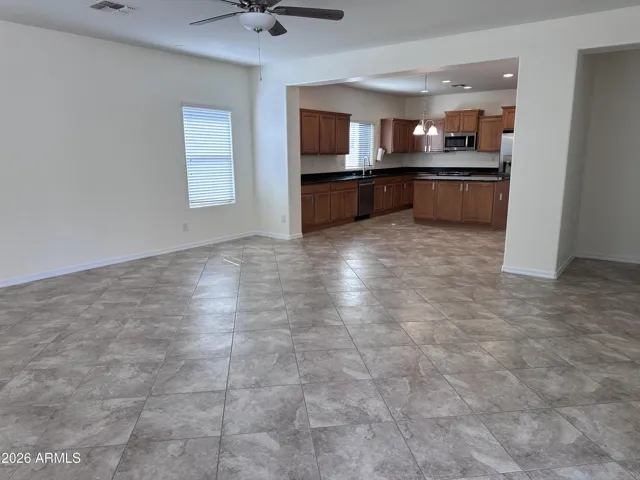 Family room looking towards kitchen