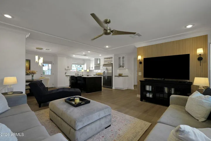 Family Room opens to kitchen and dining