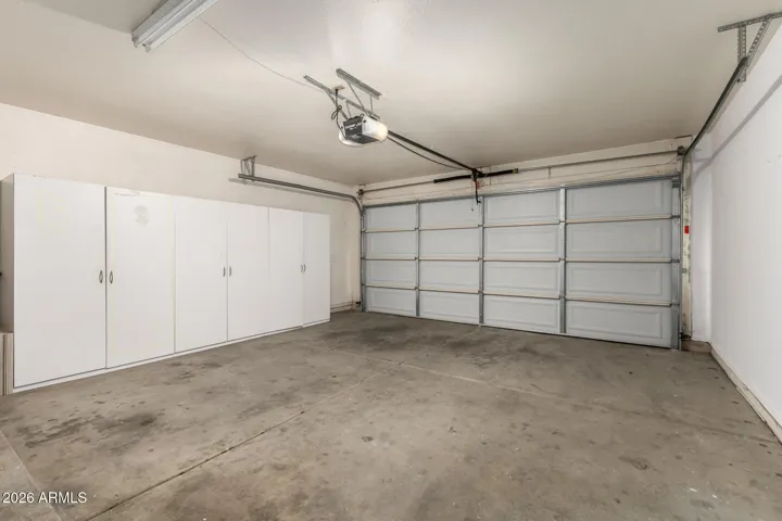 2 car attached garage with storage