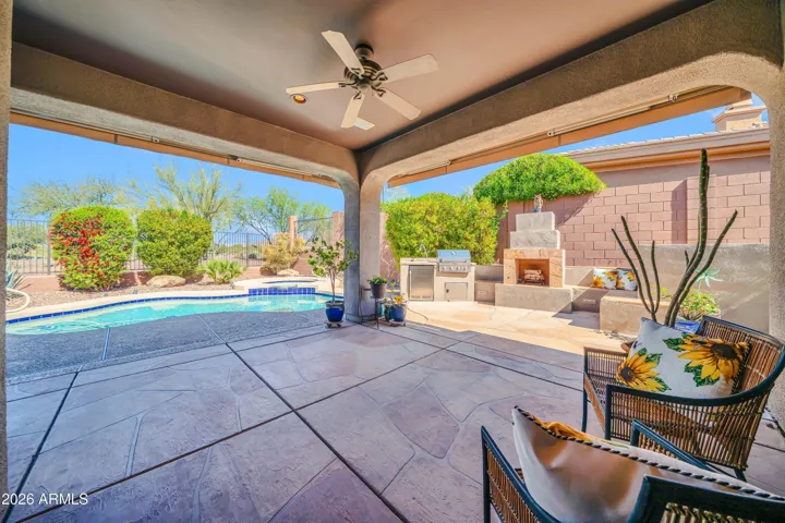 Step outside to the extended covered patio