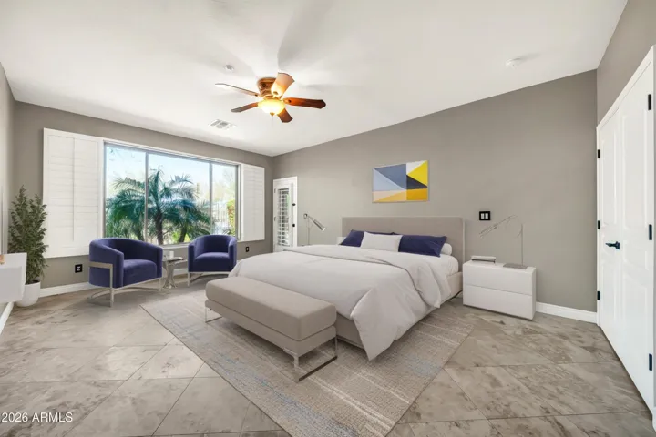 Primary suite virtually staged