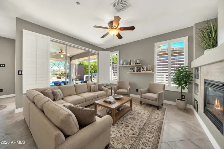 Family room virtually staged