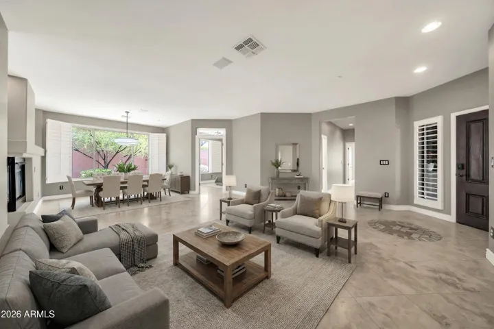 Main living and dining area Virtually Staged