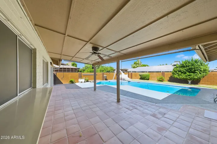 HUGE covered patio, saltillo tile