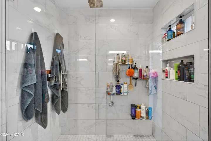 Glass enclosed custom shower