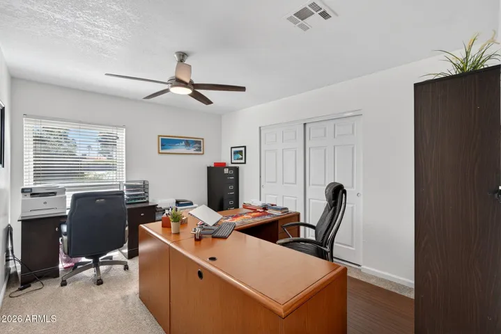 Large enough to accommodate two deskes