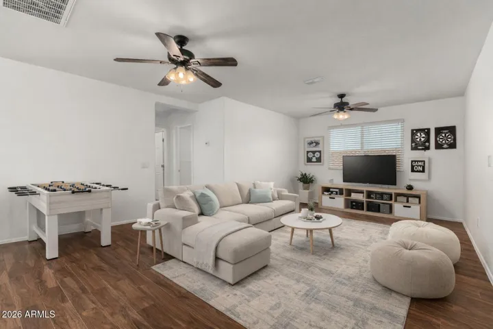 Virtually staged loft.