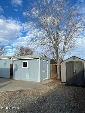 These sheds offer storage and workshop space.