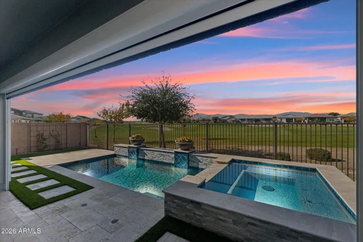 Arizona sunset mountain and golf course views from your heated pool and spa
