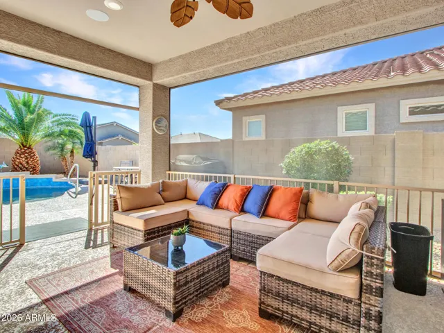 Great for entertaining! Electric sunscreens keeps you in the shade all day!