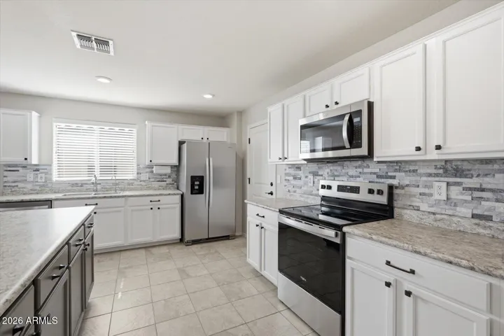 New Kitchen Appliances, refrigerator, stove, built-in microwave, dishwasher