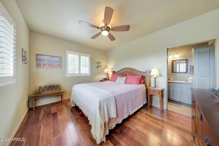 One of two bedrooms and bathrooms at the rock house
