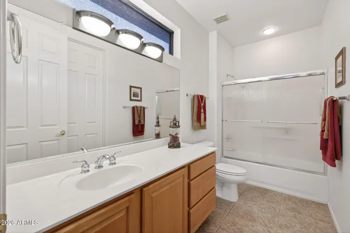 Guests will love all the counter space in their ensuite bathroom.