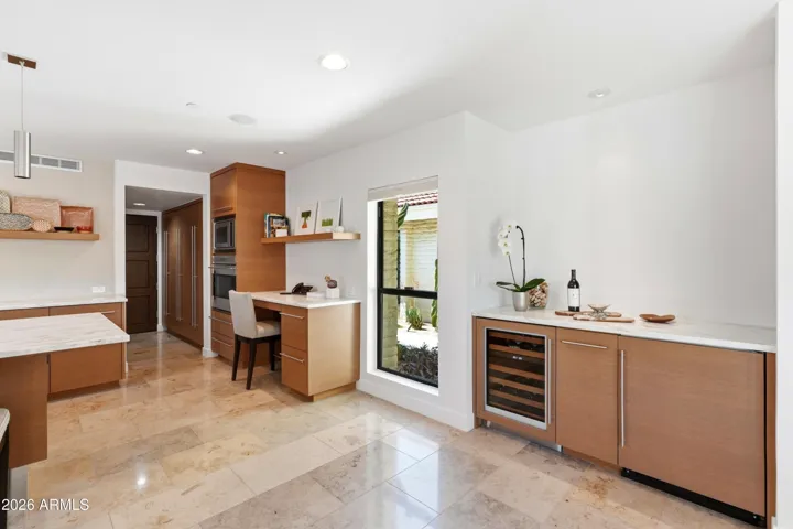 Bar with wine and beverage fridges off Dining Room