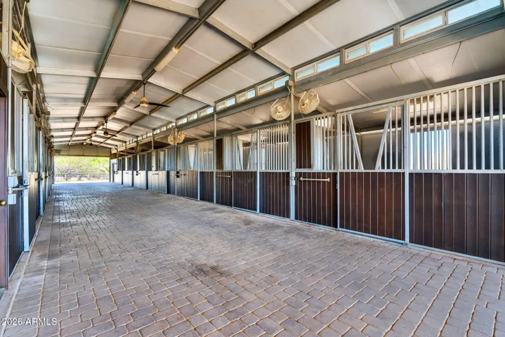 second show barn with lights fans, misters, fly system
