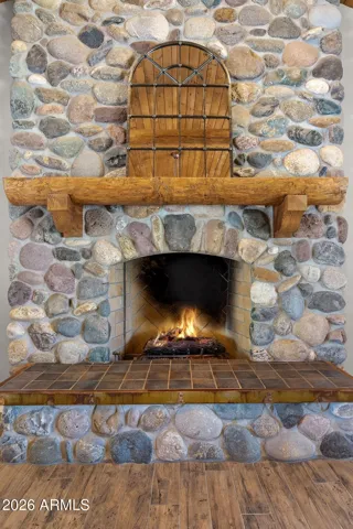 beautiful stone fireplace