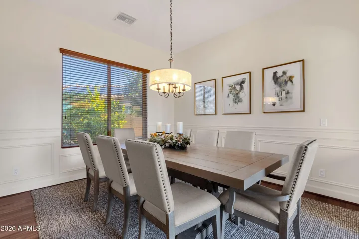 Formal dining just steps from the well appointed kitchen.