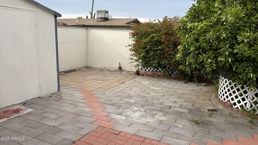 fenced yard