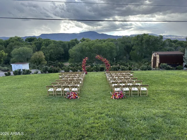 Wedding set up to over look Verde River