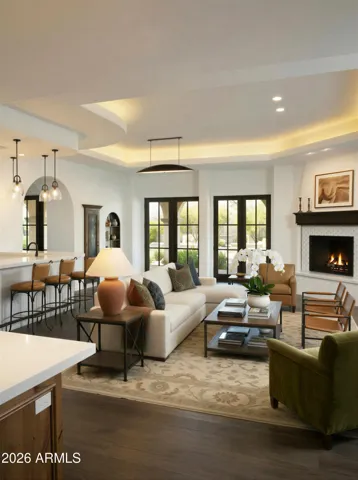 Family Room From Kitchen Virtually Staged.