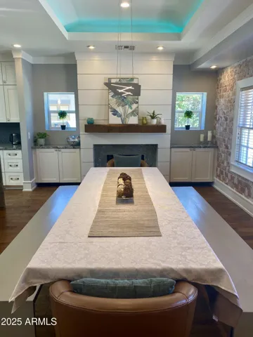 Tray ceiling with color control accent lighting