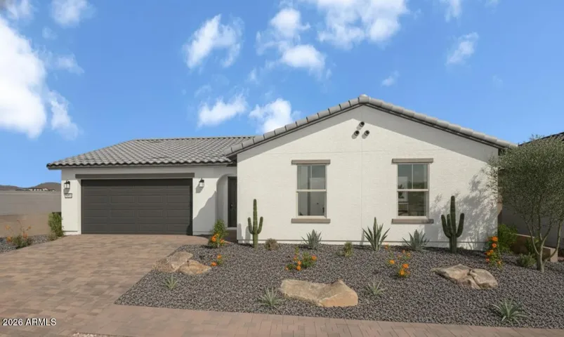 There is no home on the lot. This is a Builder Rendering
