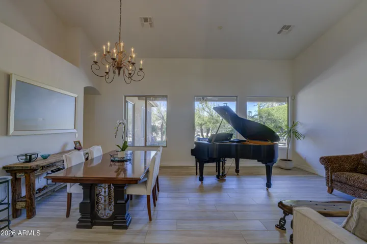 Formal living room with formal dining area.