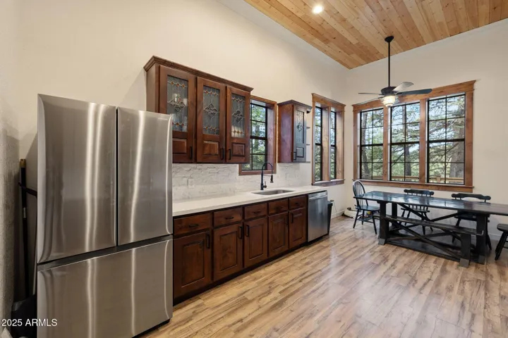 Kitchen and eat in dining