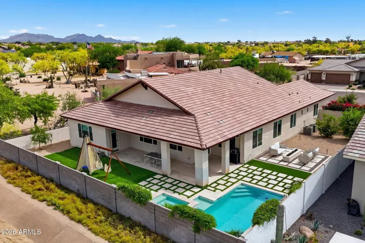 Aerial View - Full Property & Backyard