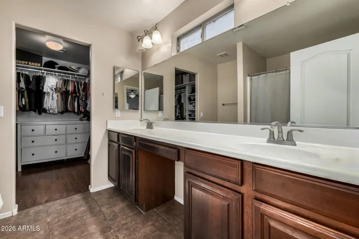 Master Bathroom with double sinks
