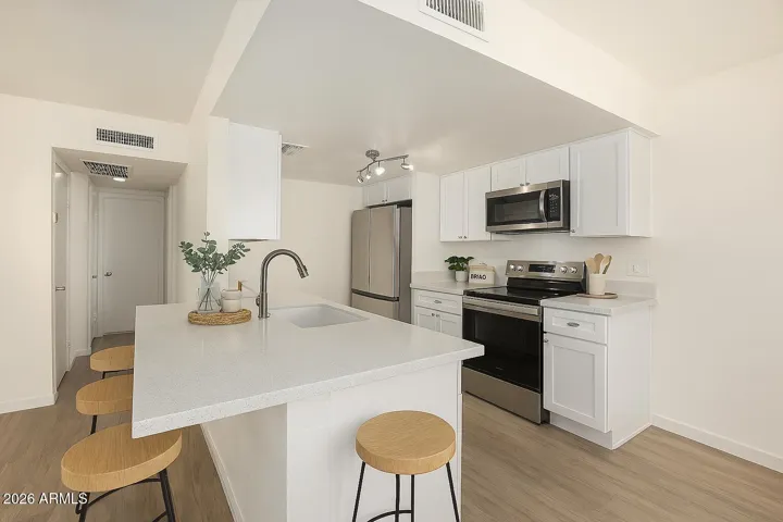 Breakfast bar (digitally staged)