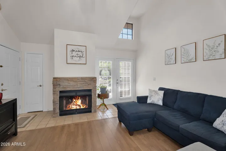 with fireplace