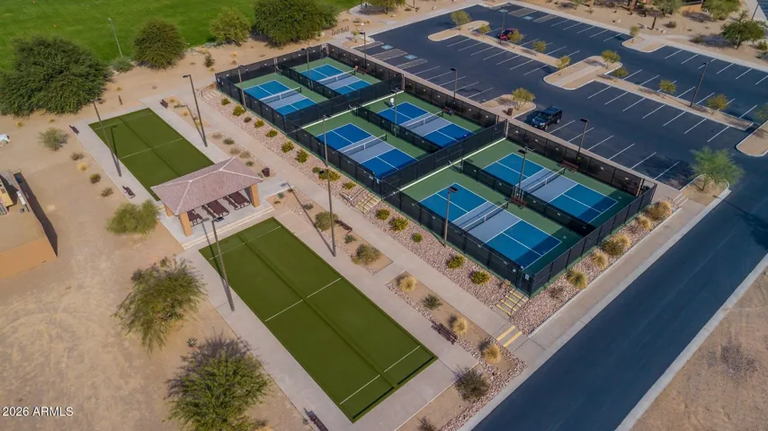 6 Pickleball courts & 4 Bocce Ball courts.