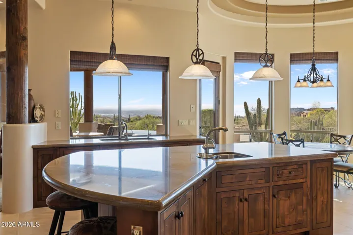 Large, gourmet kitchen with incredible views!