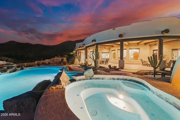 Pool and jetted spa at the patio.