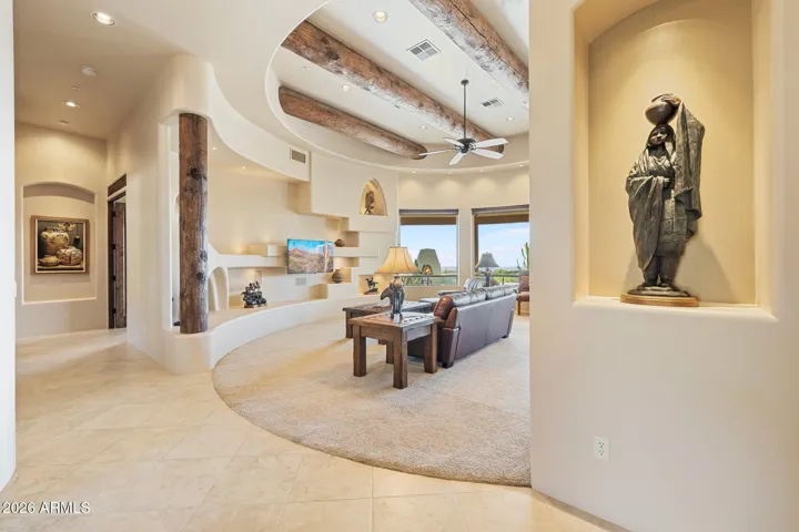 Living room with Southwest accents.