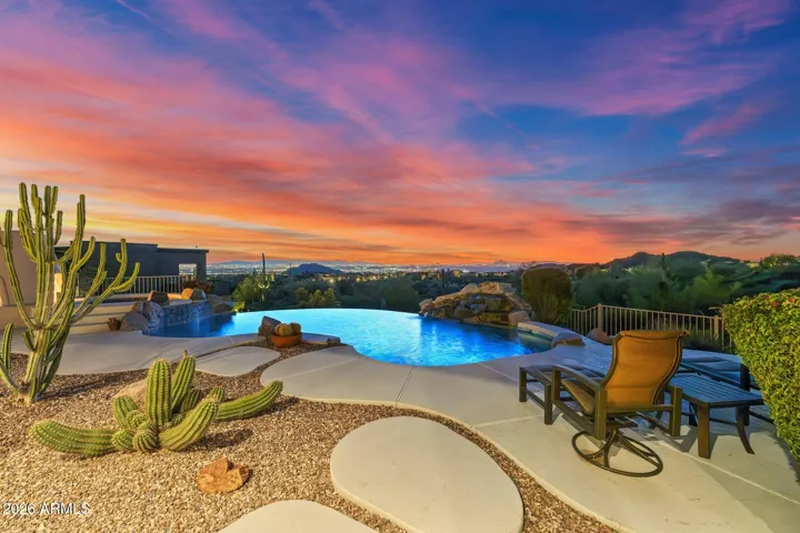 West-facing views capture spectacular sunsets and sparkling city lights.