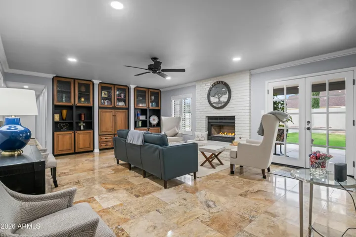 Family Room with gas fireplace