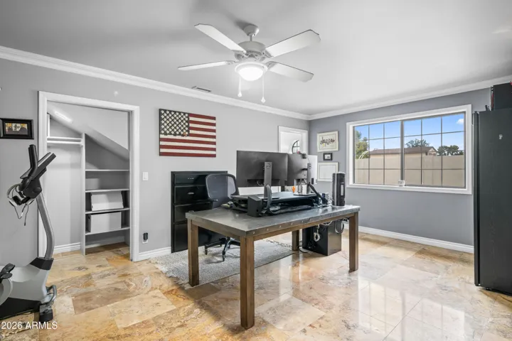 Downstairs master bedroom, office or great mother in law suite. 12.5' X 18'