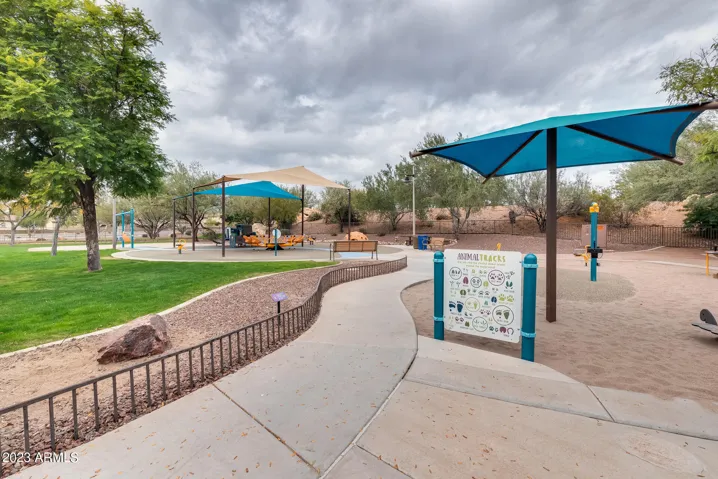 walking paths and kids playgrounds