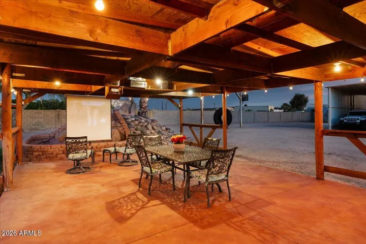 Large Gazebo with Pull Down Movie Screen