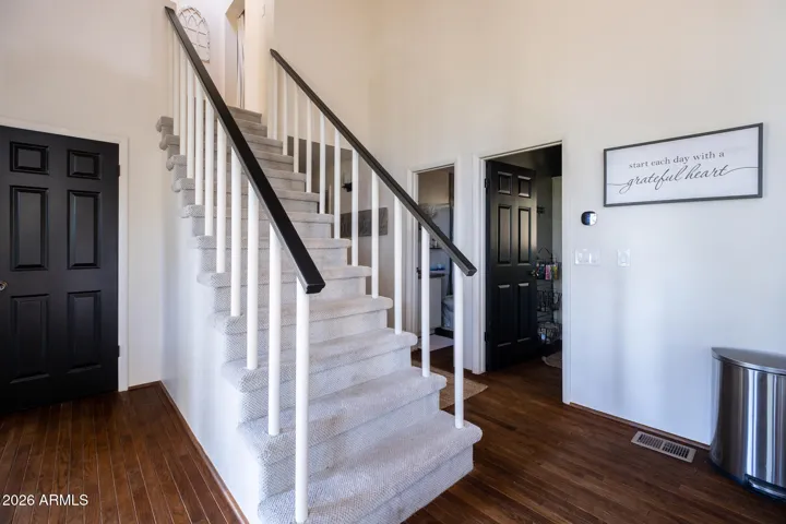 stairs off the kitchen.
