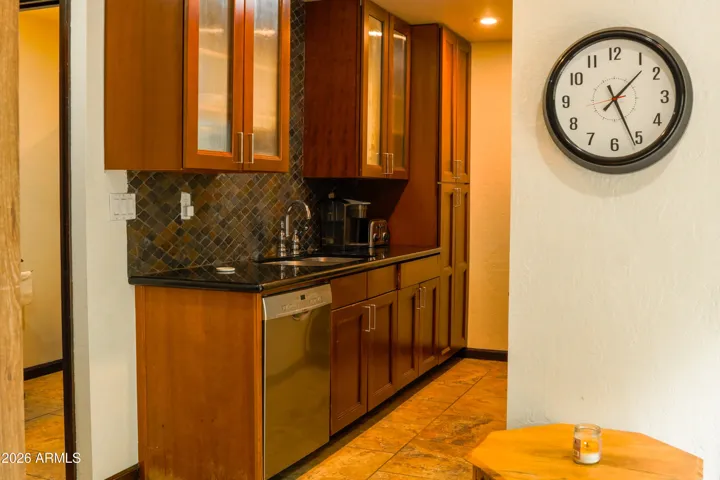 Casita with full kitchen, living room, bedroom, laundry