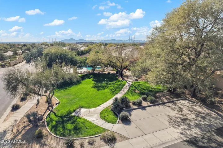 Grass area near community pool